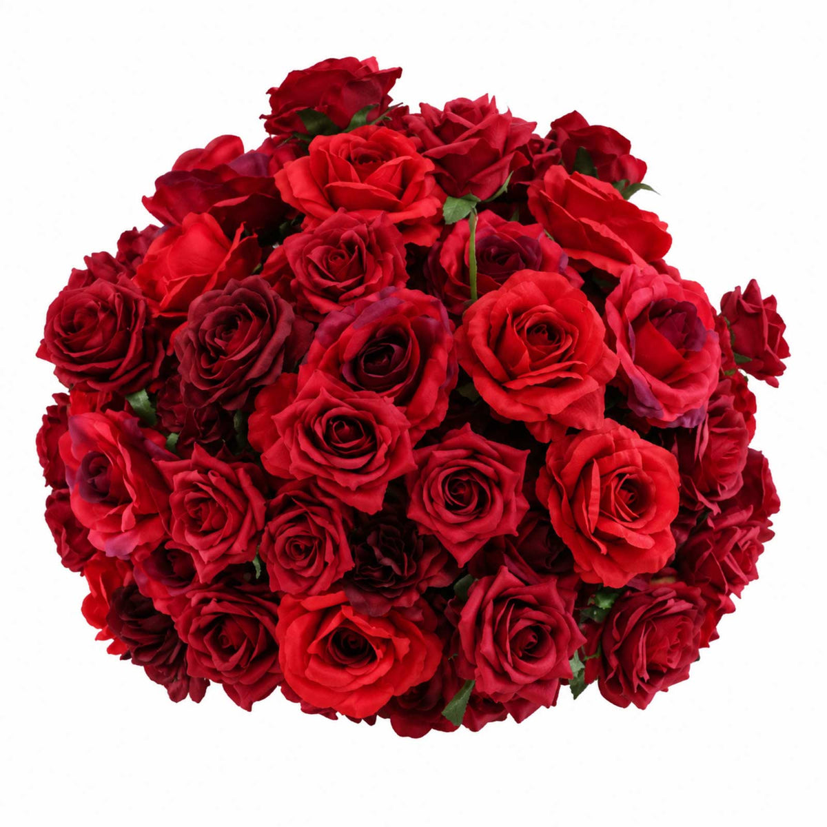 Pre-Arranged Silk Flower Grand Centerpiece in Mixed Red – 30" Artificial Rose, Hydrangea & Chrysanth