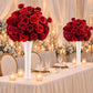 Pre-Arranged Silk Flower Grand Centerpiece in Mixed Red – 30" Artificial Rose, Hydrangea & Chrysanth