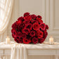 Pre-Arranged Silk Flower Grand Centerpiece in Mixed Red – 30" Artificial Rose, Hydrangea & Chrysanth