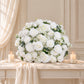 Pre-Arranged Silk Flower Grand Centerpiece in Mixed White – 30" Artificial Rose, Hydrangea & Chrysan