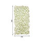 White silk roses and baby's breath artificial flower wall panel backdrop.