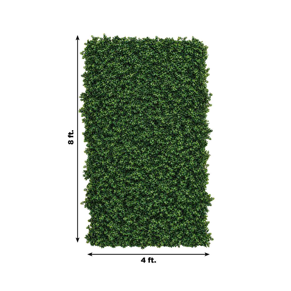 8ft x 4ft Roll Up Artificial Greenery Wall Panel Backdrop - Boxwood Hedge Foliage with Fabric Backin