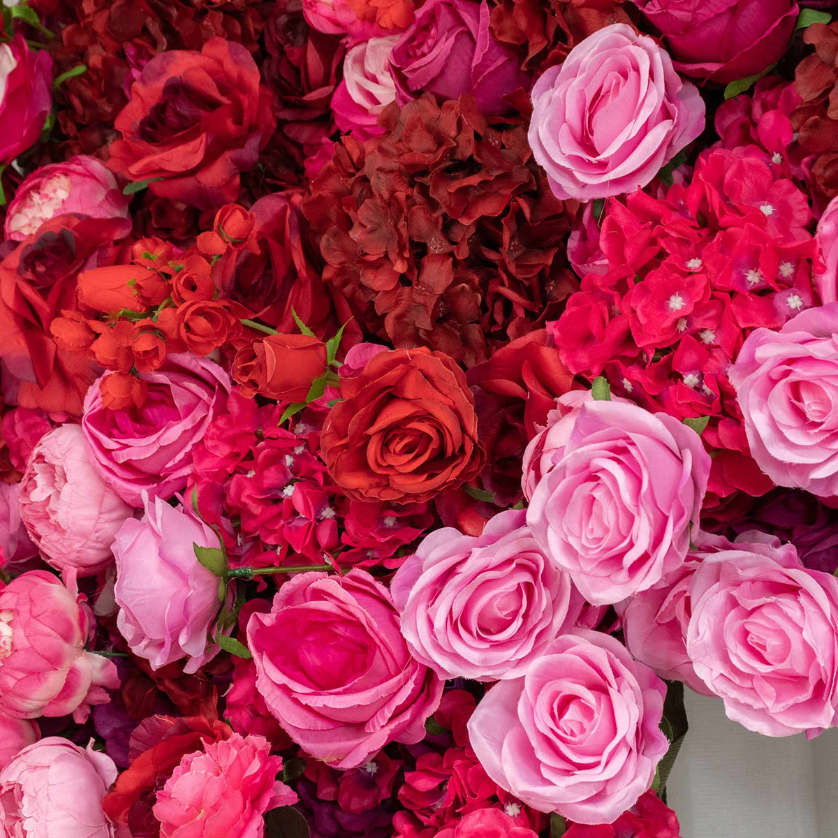 8ftx8ft Roll Up Flower Backdrop for Arch Stand, White Pink with Fabric Backing - Artificial Silk Ros