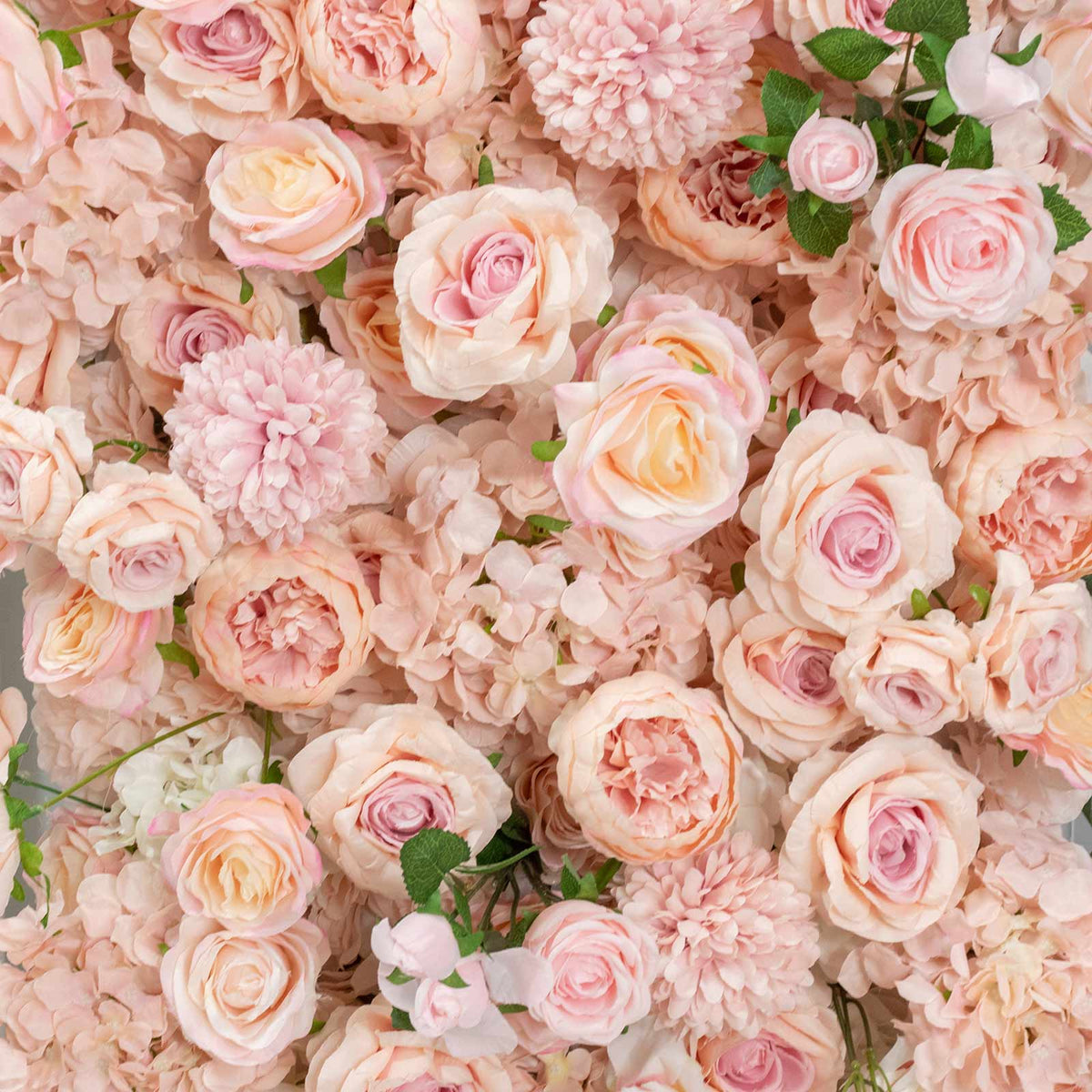 8ftx8ft Roll Up Flower Backdrop for Arch Stand, White Pink with Fabric Backing - Artificial Silk Ros