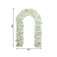 Artificial Flower Arch Backdrop White 4ft x 8ft Silk Roses & Baby's Breath for Round Top Double Arch