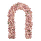 Artificial Flower Arch Backdrop Mixed Dusty Rose 4ft x 8ft Silk Roses, Hydrangeas & Chrysanthemums f