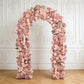 Artificial Flower Arch Backdrop Mixed Dusty Rose 4ft x 8ft Silk Roses, Hydrangeas & Chrysanthemums f
