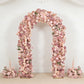 Artificial Flower Arch Backdrop Mixed Dusty Rose 4ft x 8ft Silk Roses, Hydrangeas & Chrysanthemums f