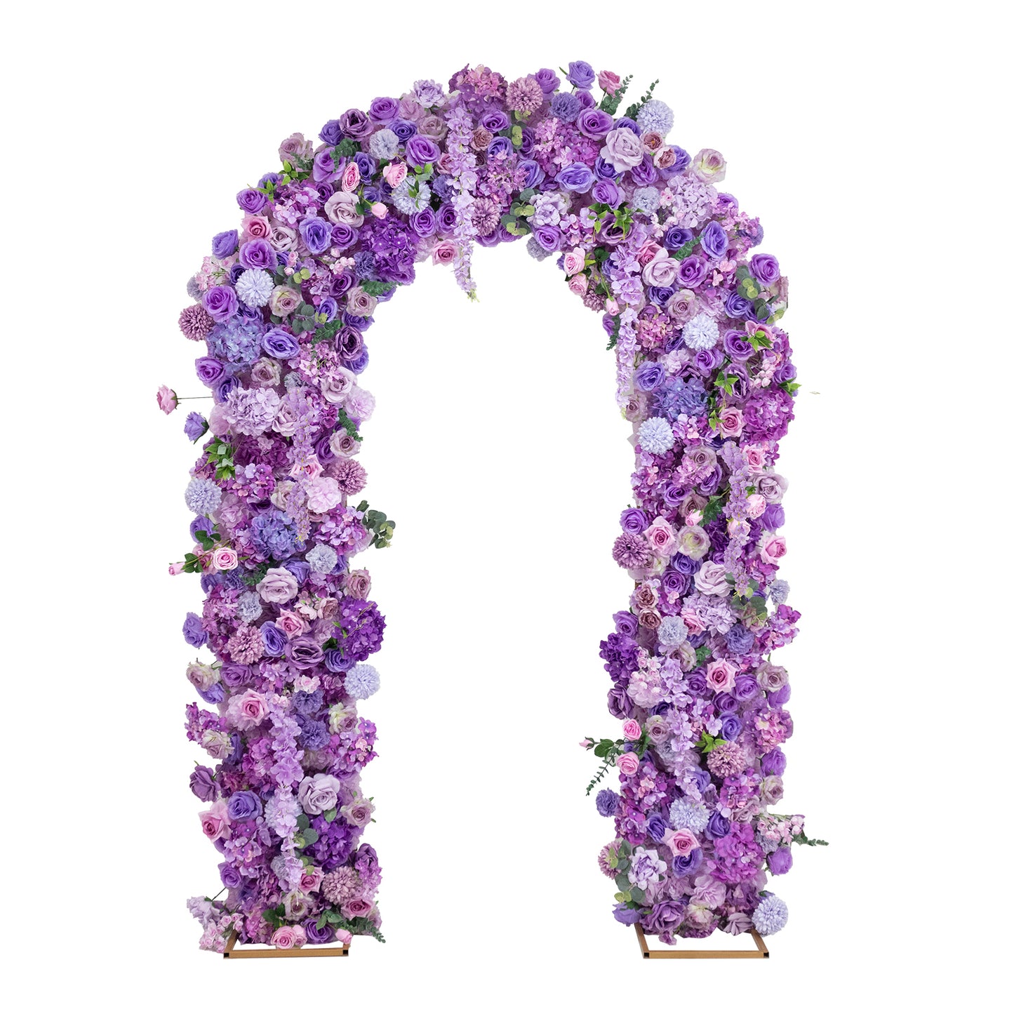 Artificial Flower Arch Backdrop Mixed Lavender Lilac 4ft x 8ft Silk Roses, Hydrangeas & Chrysanthemu