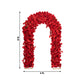 Artificial Flower Arch Backdrop Red 4ft x 8ft Silk Roses, Hydrangeas & Chrysanthemums for Round Top 
