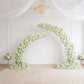 Artificial Silk Floral Backdrop for 8ft Half Crescent Wedding Arch – Foam-Backed Flower Arch in Whit