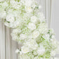 Artificial Silk Floral Backdrop for 8ft Half Crescent Wedding Arch – Foam-Backed Flower Arch in Whit
