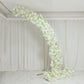 Artificial Silk Floral Backdrop for 8ft Half Crescent Wedding Arch – Foam-Backed Flower Arch in Whit