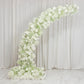 Artificial Silk Floral Backdrop for 6.5ft Half Crescent Wedding Arch – Foam-Backed Flower Arch in Wh