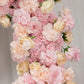 Heart Floral Arch Backdrop – 7ft Blush Artificial Silk Rose, Peony & Hydrangea Flower Arrangement fo