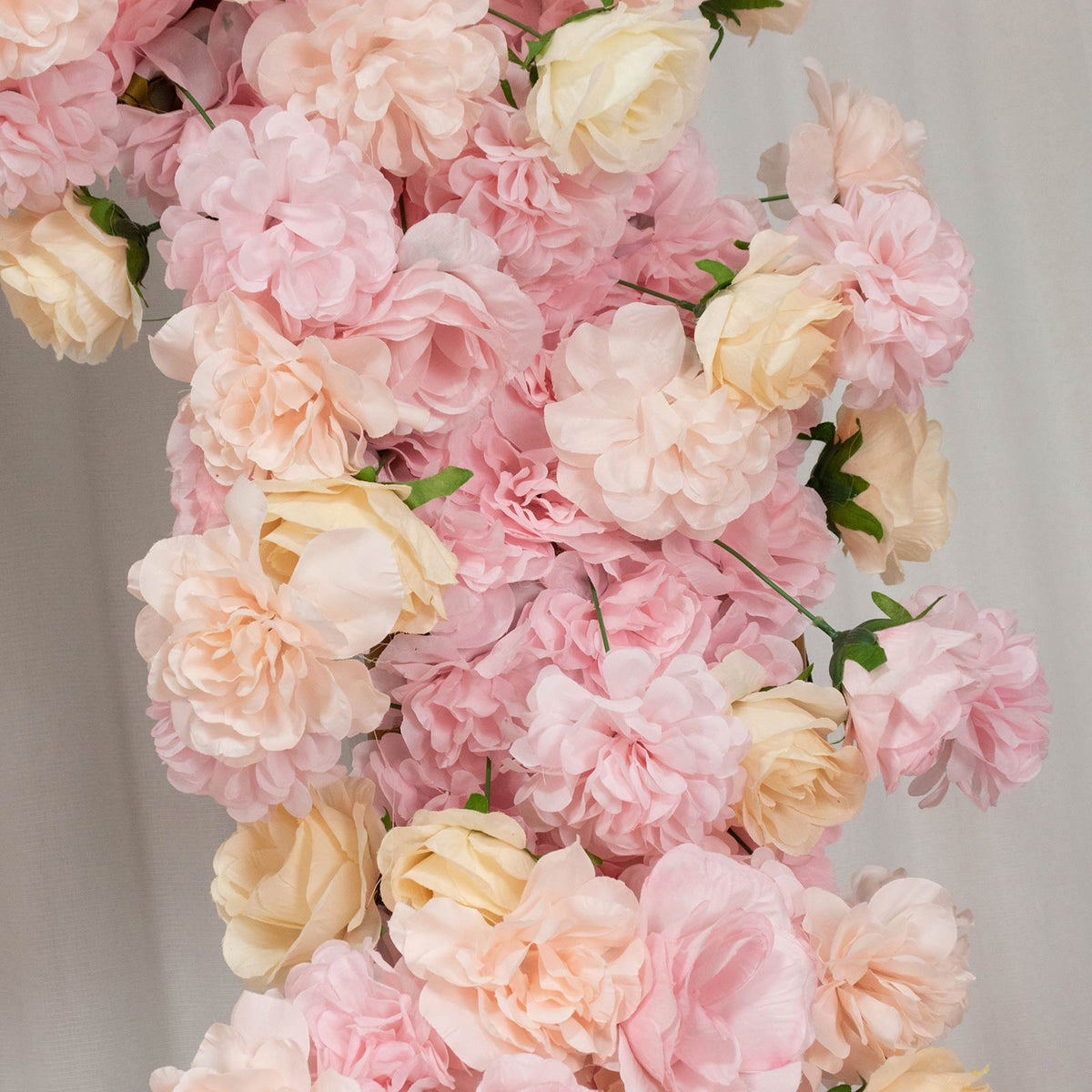 Heart Floral Arch Backdrop – 7ft Blush Artificial Silk Rose, Peony & Hydrangea Flower Arrangement fo