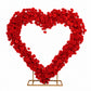 Heart Floral Arch Backdrop – 7ft Red Artificial Silk Rose, Peony & Hydrangea Flower Arrangement for 