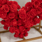 Heart Floral Arch Backdrop – 7ft Red Artificial Silk Rose, Peony & Hydrangea Flower Arrangement for 