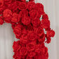 Heart Floral Arch Backdrop – 7ft Red Artificial Silk Rose, Peony & Hydrangea Flower Arrangement for 