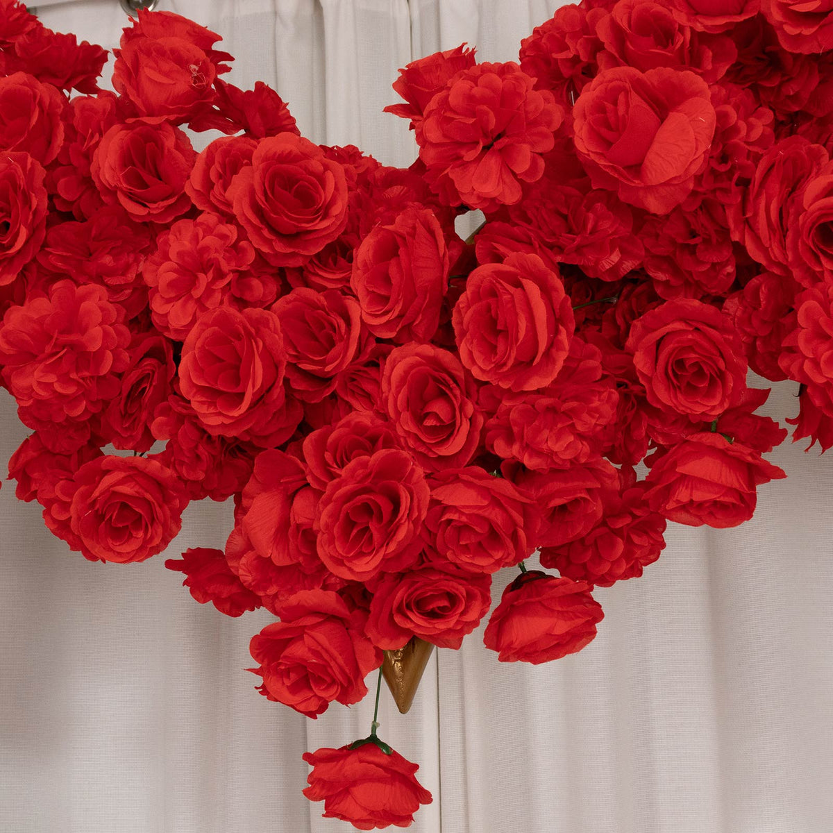 Heart Floral Arch Backdrop – 7ft Red Artificial Silk Rose, Peony & Hydrangea Flower Arrangement for 
