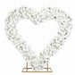 Heart Floral Arch Backdrop – 7ft White Artificial Silk Rose, Peony & Hydrangea Flower Arrangement fo