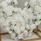 Heart Floral Arch Backdrop – 7ft White Artificial Silk Rose, Peony & Hydrangea Flower Arrangement fo