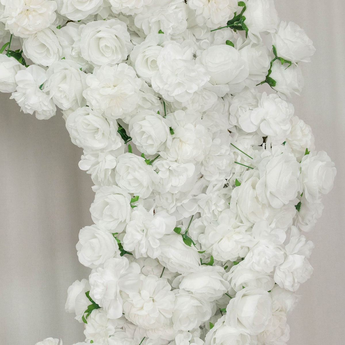 Heart Floral Arch Backdrop – 7ft White Artificial Silk Rose, Peony & Hydrangea Flower Arrangement fo