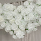Heart Floral Arch Backdrop – 7ft White Artificial Silk Rose, Peony & Hydrangea Flower Arrangement fo
