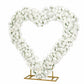 Heart Floral Arch Backdrop – 7ft White Artificial Silk Rose, Peony & Hydrangea Flower Arrangement fo