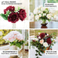Burgundy artificial silk peonies bouquet in a decorative arrangement.