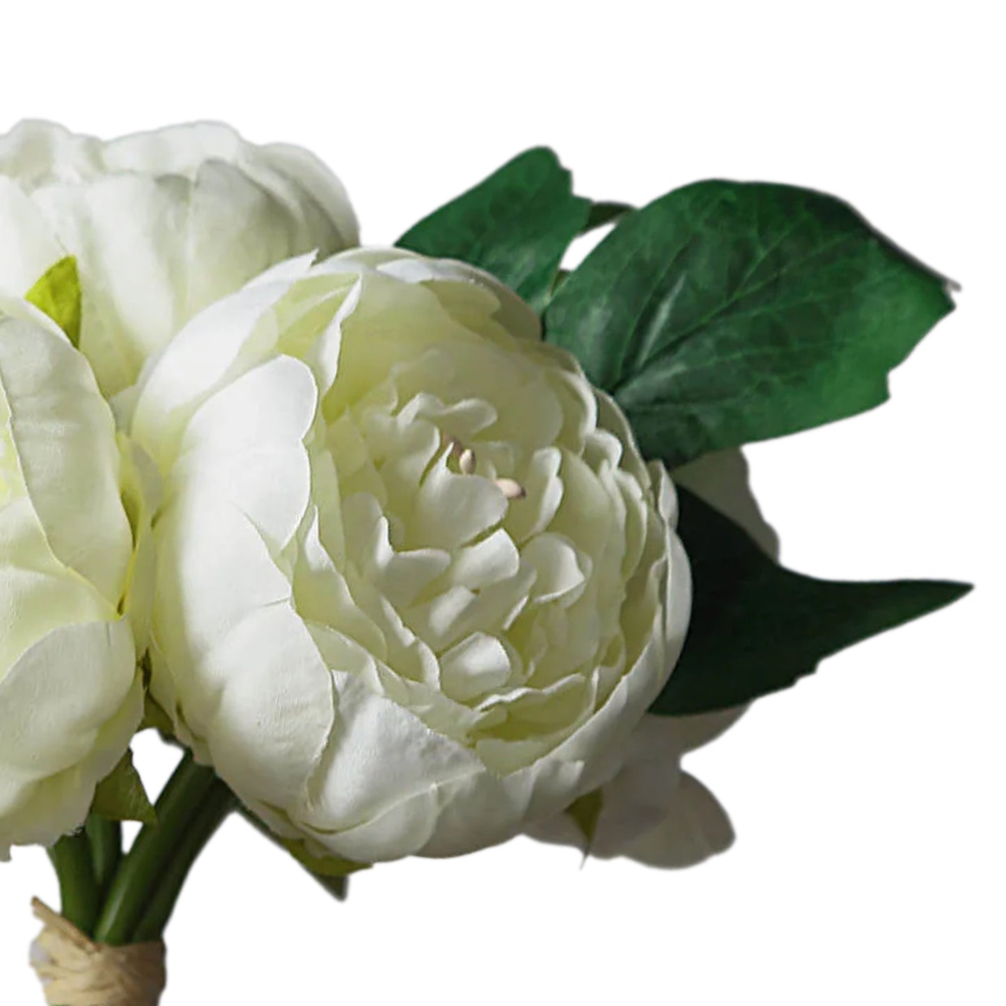 5 Flower Head Cream Peony Bouquet | Artificial Silk Peonies Spray