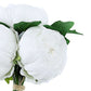5 Flower Head White Peony Bouquet | Artificial Silk Peonies Spray