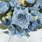 2 Pack Artificial Rose & Peony Floral Arrangements – 12" Dusty Blue Silk Bouquets for Weddings & Home Décor