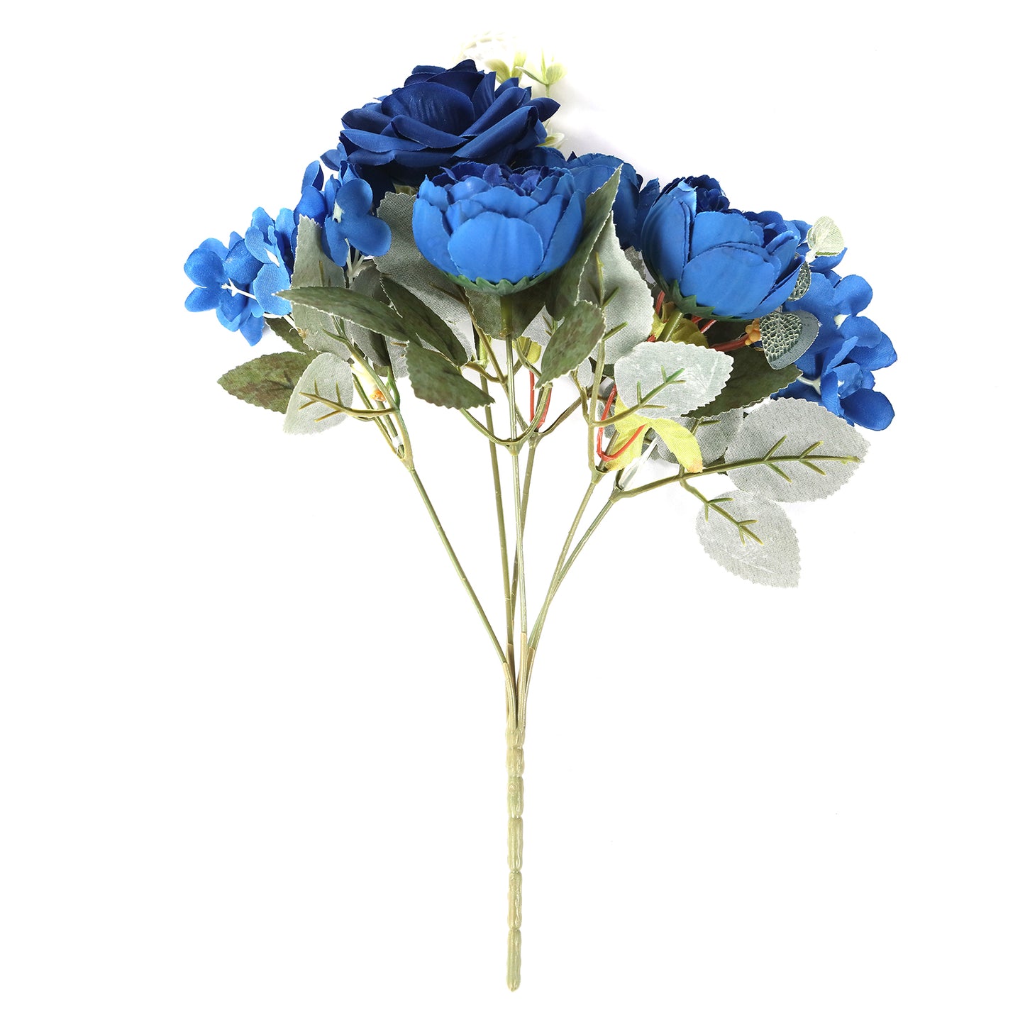 2 Pack Artificial Rose & Peony Floral Arrangements – 12" Navy Blue Silk Bouquets for Weddings & Home Décor