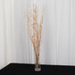 6 Pack Metallic Gold Extra Long Willow Tree Branches, 46" Natural Dried Birch Twigs Sticks Vase Fillers