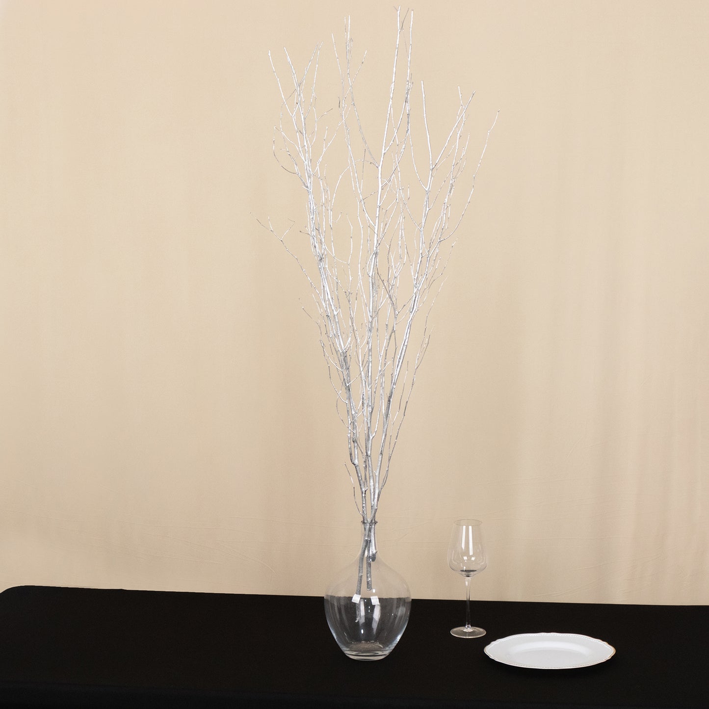 6 Pack Metallic Silver Extra Long Willow Tree Branches, 46" Natural Dried Birch Twigs Sticks Vase Fillers