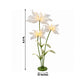 6.5ft White Lighted Silk Butterfly Flower Arrangement – 3-Bloom Netted-Silk Sheer Floral Decor with 