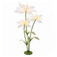 6.5ft White Lighted Silk Butterfly Flower Arrangement – 3-Bloom Netted-Silk Sheer Floral Decor with 