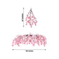 Cherry Blossom Hanging Floral Chandelier 60" Blush – Artificial Silk Flower Ceiling Canopy with Inte