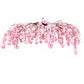 Cherry Blossom Hanging Floral Chandelier 60" Blush – Artificial Silk Flower Ceiling Canopy with Inte