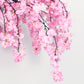 Cherry Blossom Hanging Floral Chandelier 60" Blush – Artificial Silk Flower Ceiling Canopy with Inte