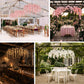 Faux cherry blossom ceiling décor for weddings, receptions, and romantic outdoor dining setups