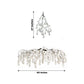 Cherry Blossom Hanging Floral Chandelier 60" White – Artificial Silk Flower Ceiling Canopy with Inte