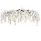 Cherry Blossom Hanging Floral Chandelier 60" White – Artificial Silk Flower Ceiling Canopy with Inte