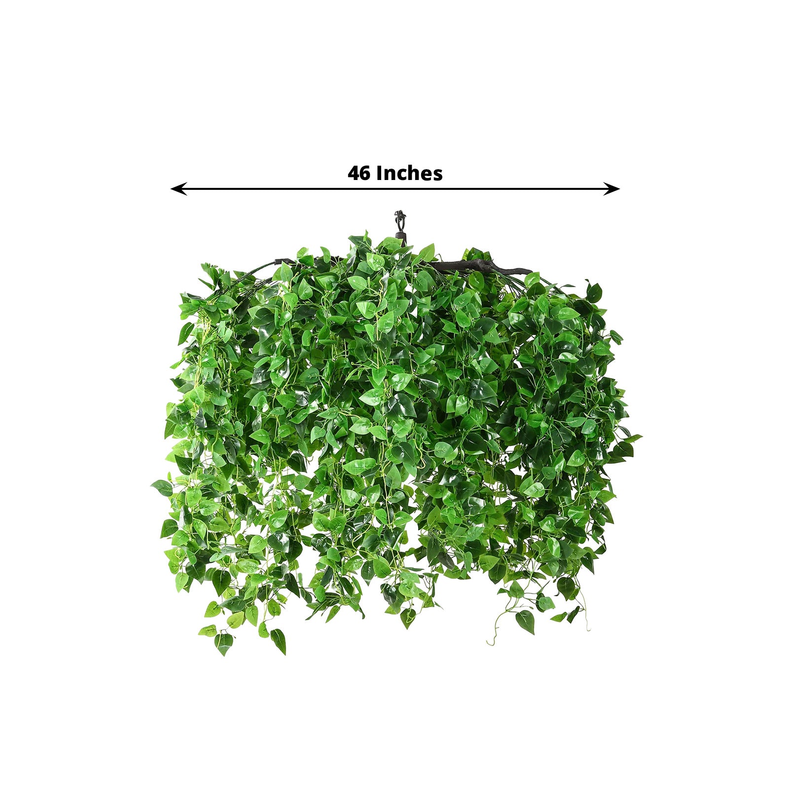 46" green eucalyptus leaf vines ceiling canopy with draping ivy leaves.