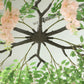 55" Blush Artificial Silk Wisteria Vine Round Hanging Canopy, Draping Garland Flower Chandelier With Interchangeable Branches