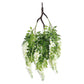 55" Cream Artificial Silk Wisteria Vine Round Hanging Canopy, Draping Garland Flower Chandelier With Interchangeable Branches