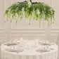55" Cream Artificial Silk Wisteria Vine Round Hanging Canopy, Draping Garland Flower Chandelier With