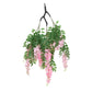55" Artificial Silk Wisteria Vine Round Hanging Canopy Pink in & Dusty Rose, Draping Garland Flower Chandelier With Interchangeable Branches