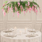 55" Artificial Silk Wisteria Vine Round Hanging Canopy Pink in & Dusty Rose, Draping Garland Flower 
